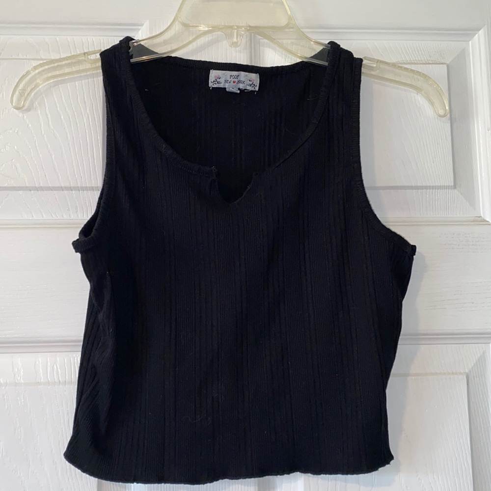 Poof Ribbed Cropped Tank Top